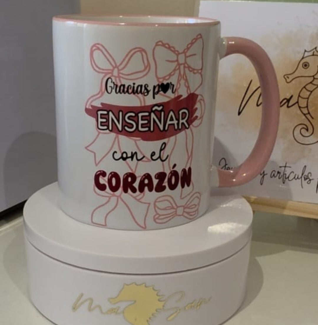 Taza Personalizada Profe con Lazo