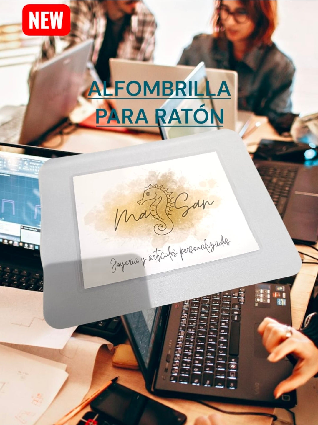Alfombrilla para ratón personalizada con logo Maysan joyería y artículos personalizados