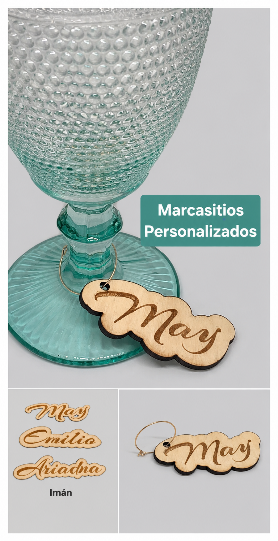 Marcasitios personalizados de madera - Maysan